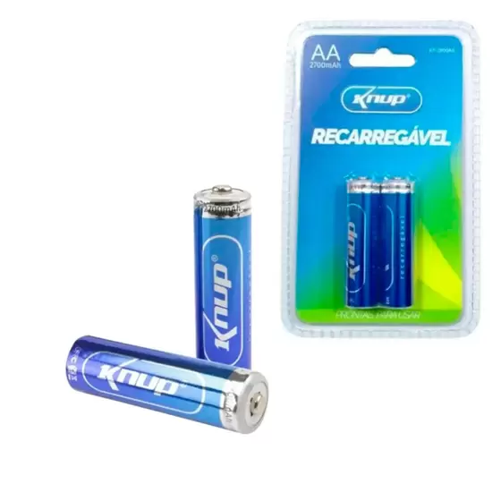 Blister 2 Pilhas AA Recarregáveis 2700Mah Knup