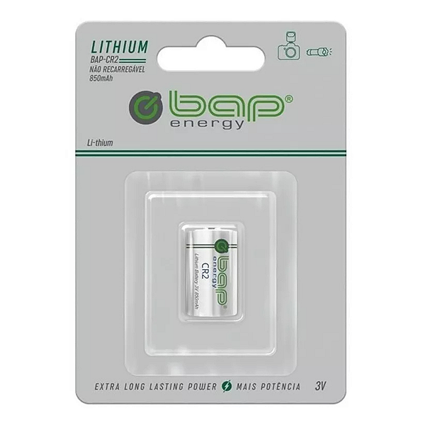 Pilha Bateria Cr2 Original BAP Lithium 3v - 1 Unidade