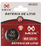 Cartela com 1 Bateria Botão MO-2016 Mox – Alta Durabilidade