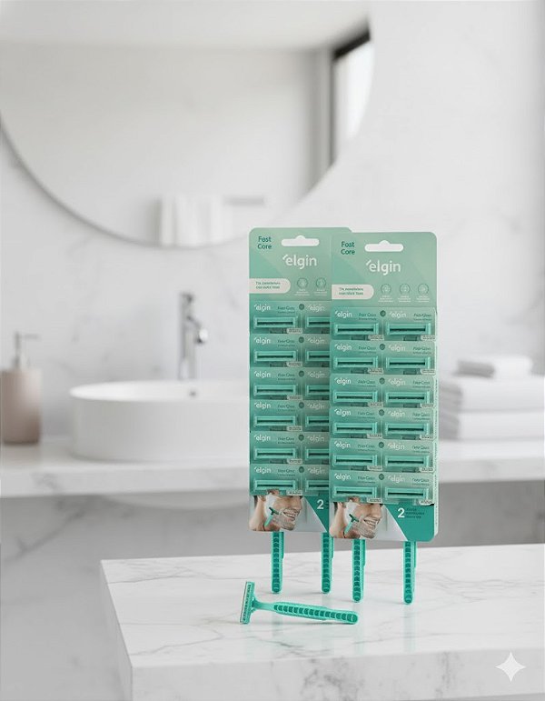 Kit com 24 Aparelhos de Barbear Manual Fastcare Lamina masculino Elgin