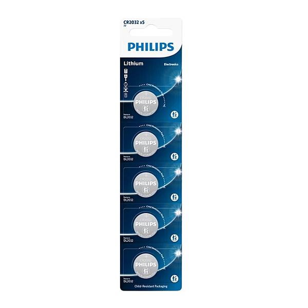 Blister com 5 Baterias CR2032 Philips