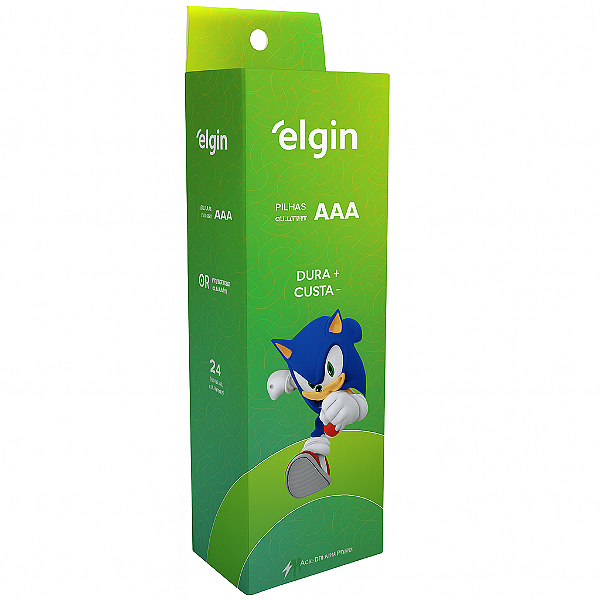 Caixa de Pilhas Alcalina AAA C/24 unidades - 12 Blisters com 2 unidades Elgin