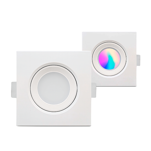 Luminária Spot LED Smart Wi-Fi 5W RGB Quadrada Dimerizável Elgin Alexa