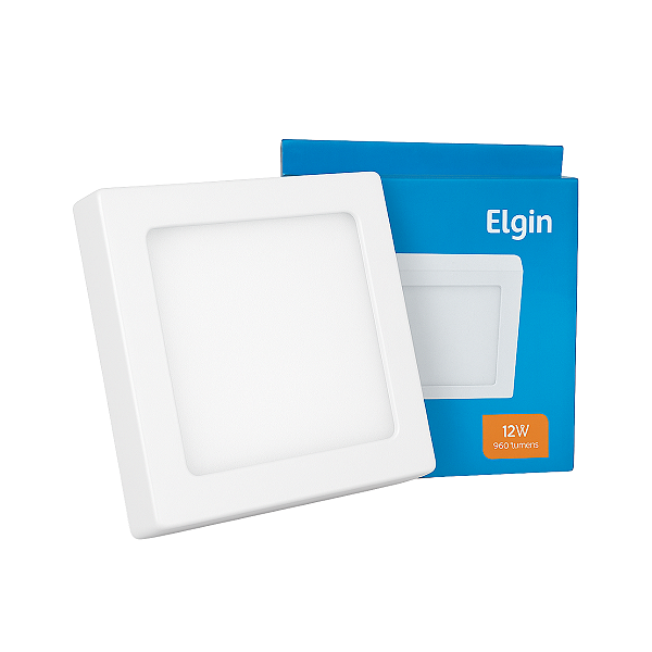 Luminária Plafon LED Sobrepor 12W 3000K Branca Morna Bivolt Elgin