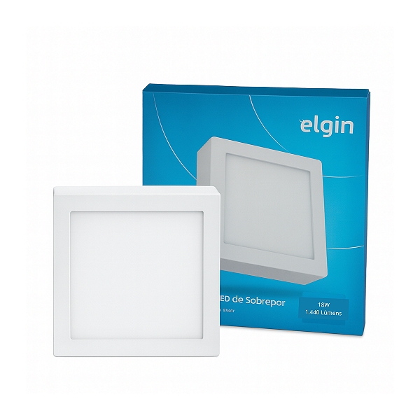 Luminária Plafon LED Sobrepor 18W 6500K Branca Fria Bivolt Elgin