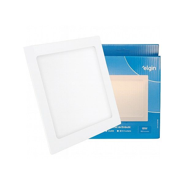 Luminária Plafon LED Embutir 18W 6500K Branca Fria Bivolt Elgin
