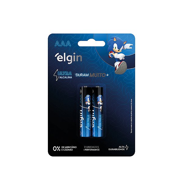 PILHA AAA ULTRA ALCALINA ELGIN BLISTER COM 2 UNIDADES ALTA DURAÇÃO