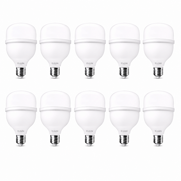 Kit 10 Lâmpadas Super Bulbo Led 40w 6500k Bivolt E27 - Elgin Branco-frio