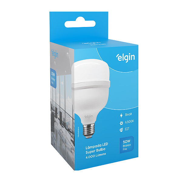 Lâmpada LED Super Bulbo 50W Branca Fria E27 6500K 4000 lúmens Bivolt Elgin