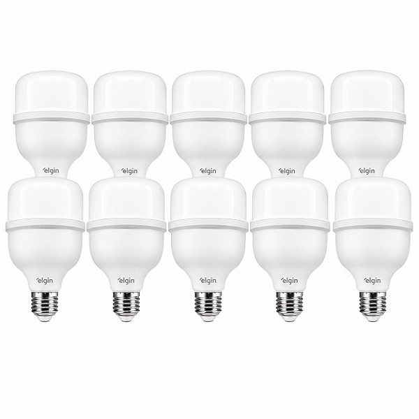 Kit 10 Lâmpadas Super Bulbo Led 50w 6500k Bivolt E27 - Elgin Branco-frio
