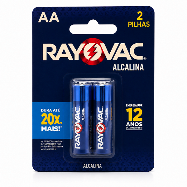 Pilha Aa Alcalina Rayovac Cartela Com 2 Unidades