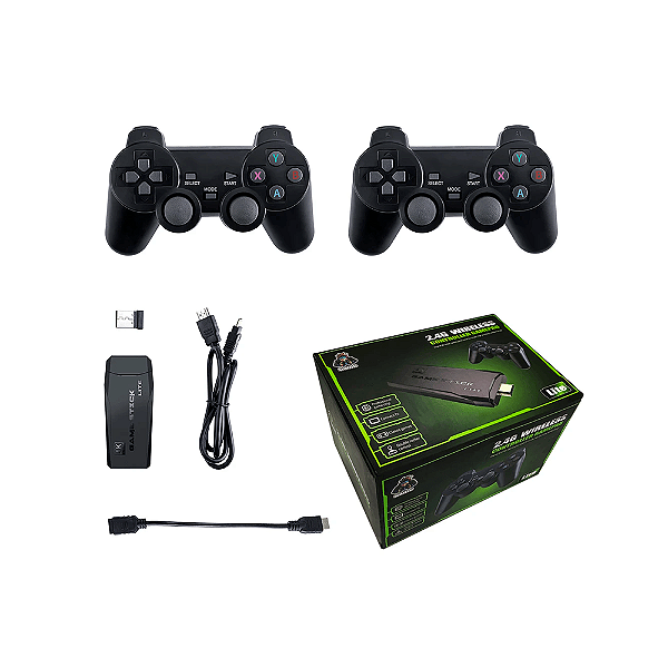 Game Stick Lite 4k 2 Controles Sem Fio 10 Mil Jogos Clássico