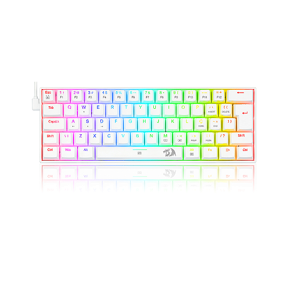 Teclado Gamer Redragon Dragonborn Rgb Branco Switch Azul Pt