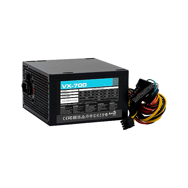 Fonte Gamer Aerocool 700w Vx-700 Bivolt Atx Sem Cabo