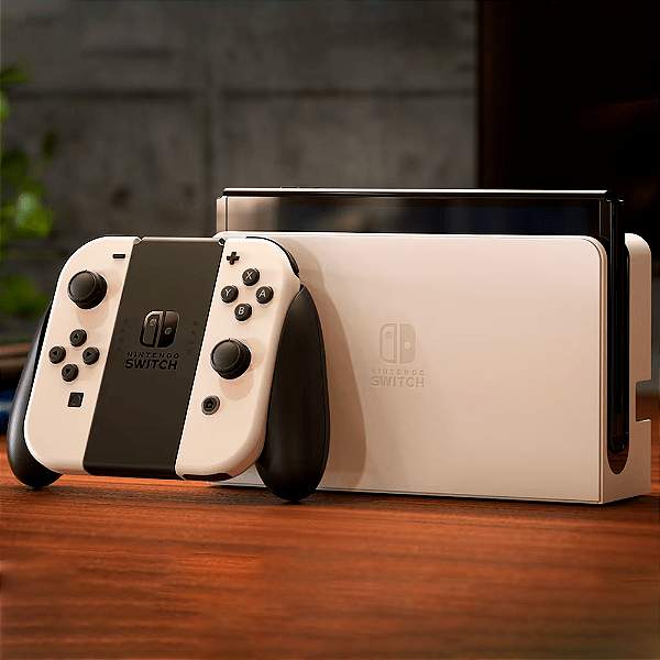 Nintendo Switch OLED 64gb Standard Branco E Preto Nacional - Pro