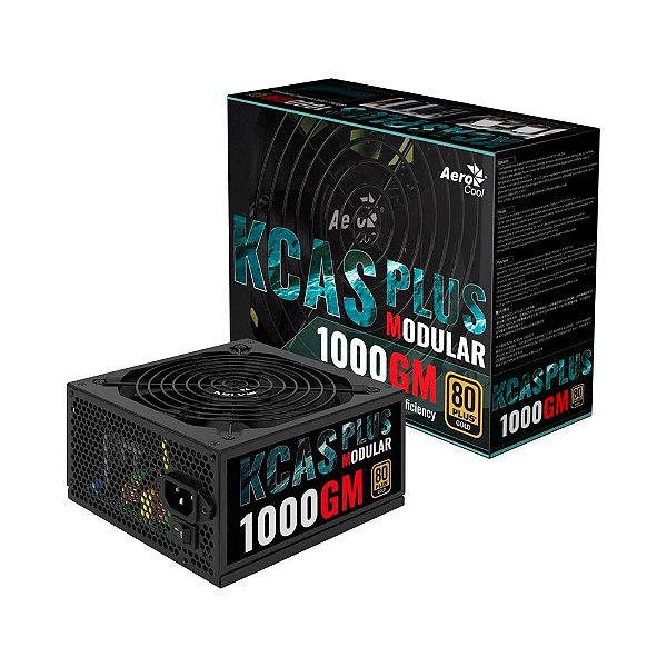 Fonte Gamer Aerocool Kcas 1000w 80 Plus Gold 1000GM APFC