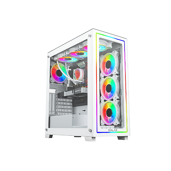 Gabinete Galax Omega White 4 Fans Argb Atx Frontal Vidro