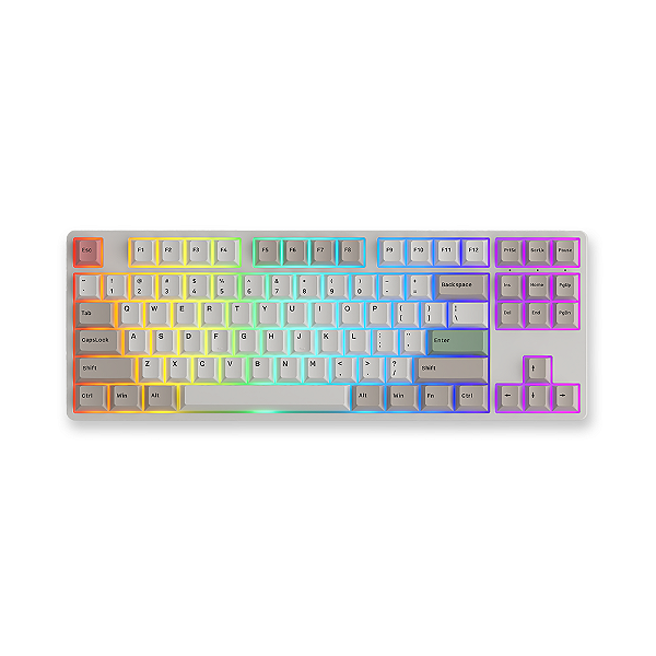 Teclado Mecânico Akko 5087S QMK VIA 9009 Gateron Pink Lubed