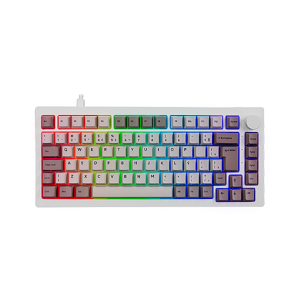 Teclado Akko 5075S Steam Engine Switch Cream Yellow Pro ABNT2