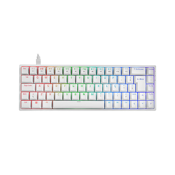 Teclado Mecânico Akko 3068S Branco Switch Akko Pink ABNT2