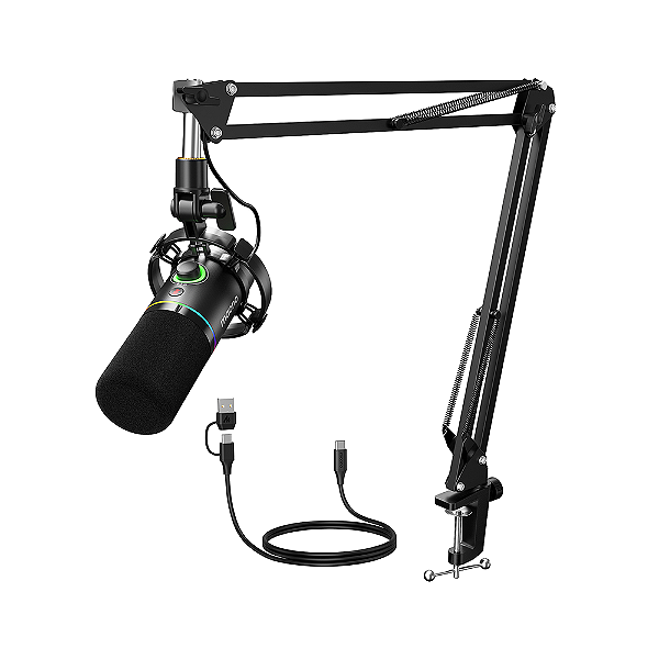 Microfone USB/XLR e Braço Articulado Maono PD200XS Preto