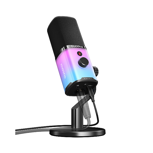 Microfone Gamer USB e XLR Maono PD100X RGB Preto