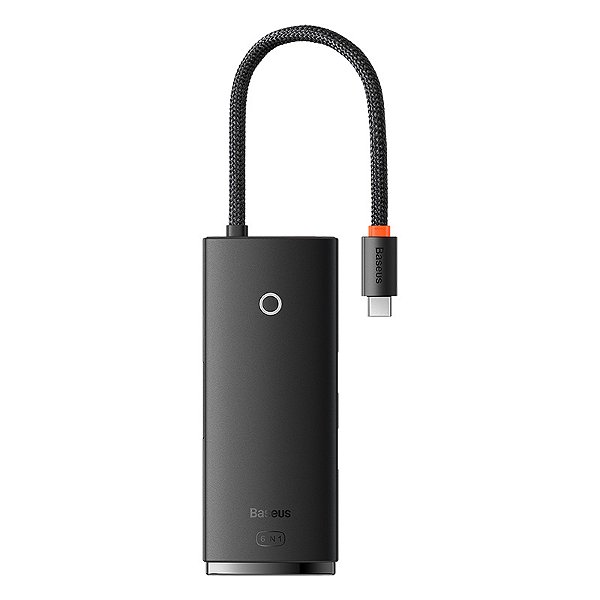 Hub Tipo USB-C Baseus Lite Series 6 Portas USB-C para HDMI + 2x USB 3.0 + PD (Carregamento) + SD/TF Preto