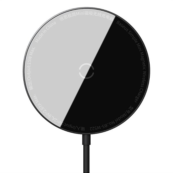 Carregador Sem Fio Magnético Baseus Simple Mini BS-W522 15W Preto