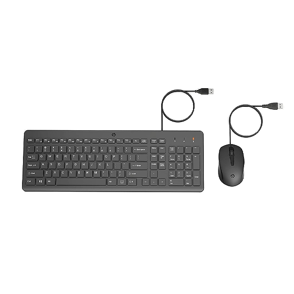 Kit Teclado e Mouse HP 150 Com Fio USB ABNT2 Preto Classic