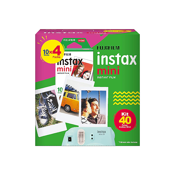 Filme Com 40 Fotos Borda Branca Fujifilm Instax Mini Foto Colorida