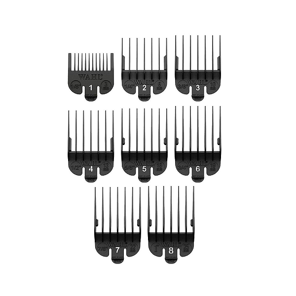 Kit de Pentes Altura 1-8 Com 8 Preto Wahl