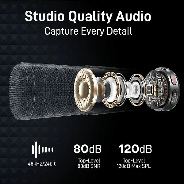 Microfone Lapela Sem Fio Maono Wave T5 Combo Câmera, USB Tipo-C e