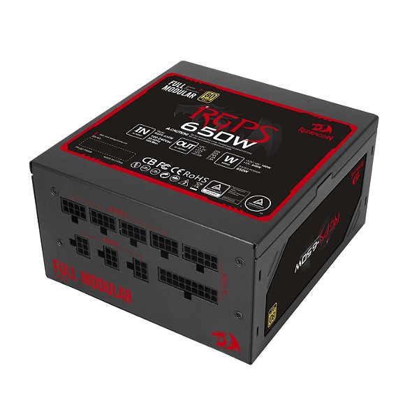 Fonte Gamer Redragon RGPS 650W 80 Plus Gold Full Modular