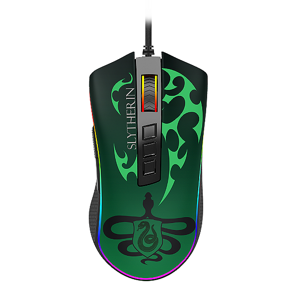Mouse Gamer Redragon Harry Potter Cobra Slytherin RGB Preto e Verde