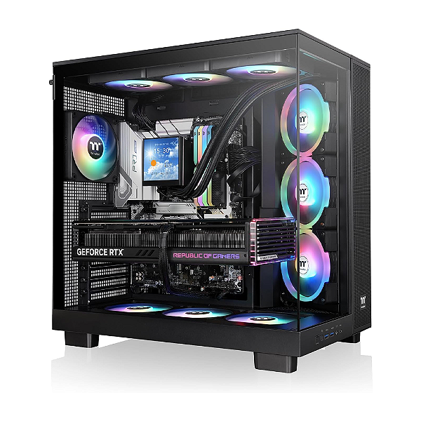 Gabinete Thermaltake View 380 XL TG Mid Tower Com 4 Fans CA-11E-00M1WN-00 Preto