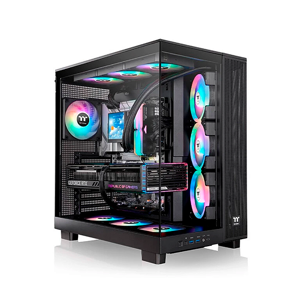 Gabinete Thermaltake View 380 XL TG Mid Tower Com 4 Fans CA-11E-00M1WN-00 Preto
