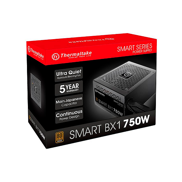 Fonte Gamer Thermaltake Smart BX1 750W 80 Plus Bronze Preto
