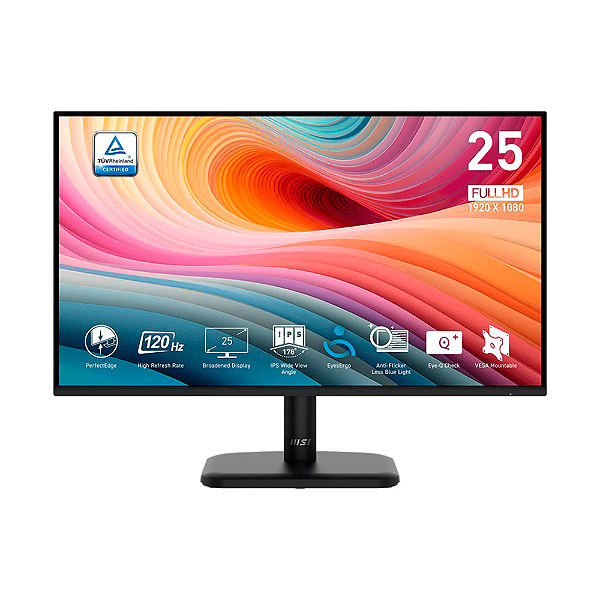 Monitor Gamer MSI 24.5" 120Hz 1Ms Full HD PRO MP251L E2 1920X1080 Preto