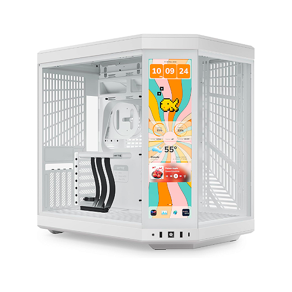 Gabinete Hyte Y70 Infinite Touch Display 14.9" Mid Tower Sem Fan Branco