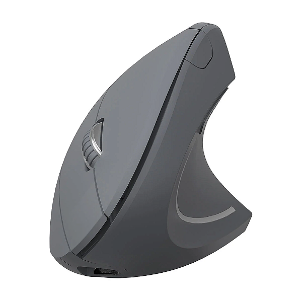 Mouse Sem Fio Vinik Vertical Ergonômico Ortopédico Power Fit 1600 Dpi USB Pm300 Cinza
