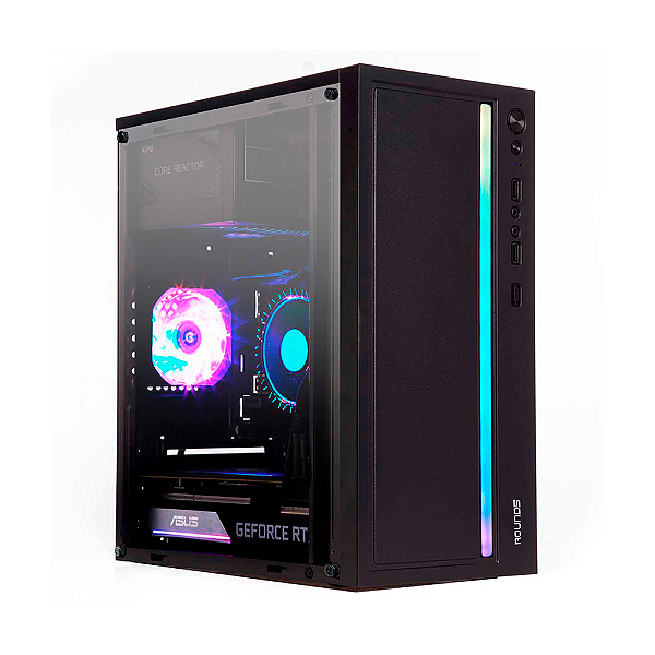 Gabinete Gamer Round5 Viper Black RGB Mid Tower mATX Sem Fans Preto