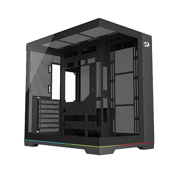 Gabinete Gamer Redragon Scalpel Mid Tower ATX RGB Sem Fan Preto