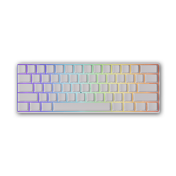 Teclado Magnético Akko Monsgeek Fun60 Pro SP 8K Switch Akko Glare Linear Com Fio Branco