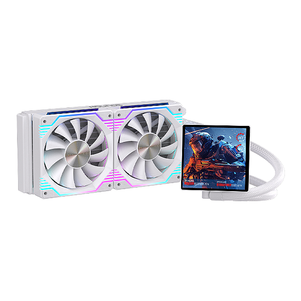 Water Cooler Gamer Round5 Zephyro 240 ARGB Com Display Branco