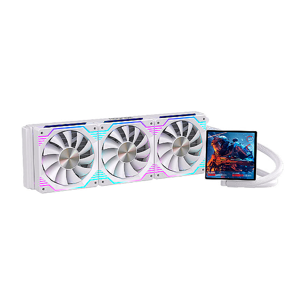 Water Cooler Gamer Round5 Zephyro 360 ARGB Com Display Branco
