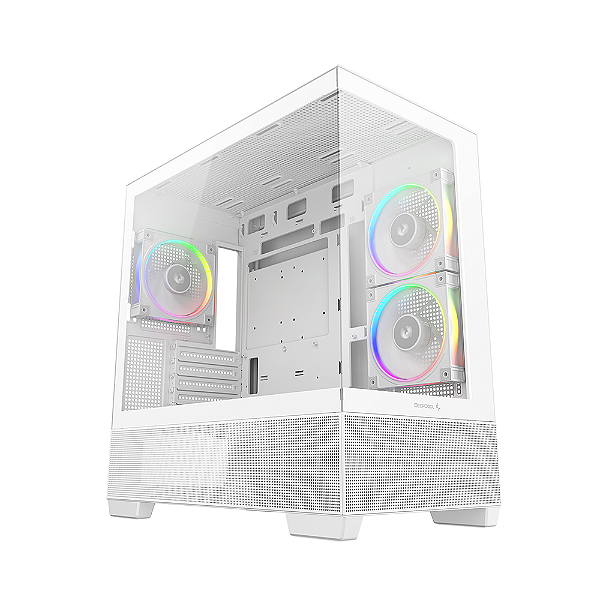 Gabinete Gamer Deepcool CG380 Preto MicroATX Com 3 Fans Branco