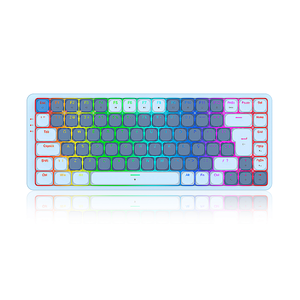 Teclado Mecanico Low Profile Redragon Vili Switch Brown Azul