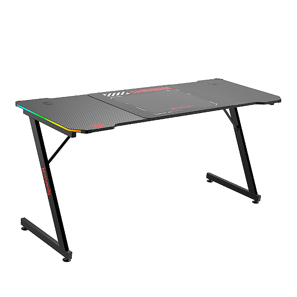 Mesa Gamer Redragon RGB 160cm Fibra Carbono GD-1103E-L Preto