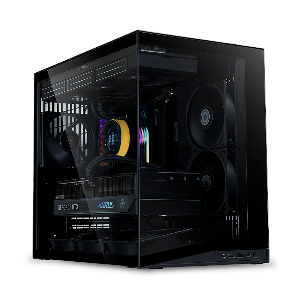 Gabinete Gamer Lian Li Mid Tower Dynamic Mini V2 Flow 5 Fans Preto