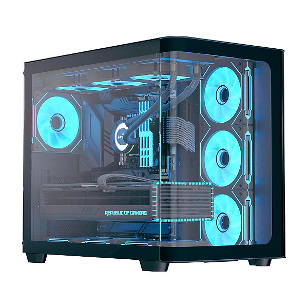Gabinete Gamer Aerocool ATX P500C Lateral Vidro 4 Fans ARGB Preto